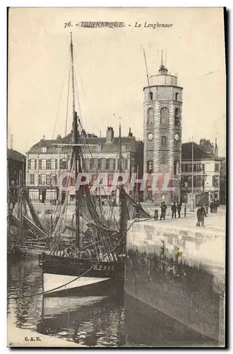 Ansichtskarte AK Phare Dunkerque Le Lengbenaer Bateau de peche