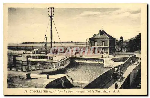 Ansichtskarte AK Phare St Nazaire Le pont tournant et le semaphore