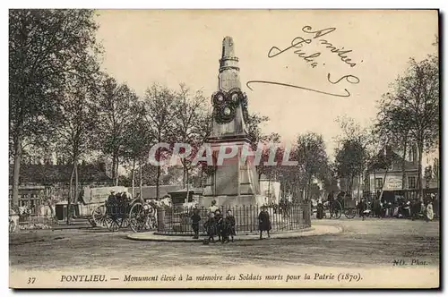 Cartes postales Militaria Pontlieu Monument eleve a la memoire des soldats morts pour la patrie 1870