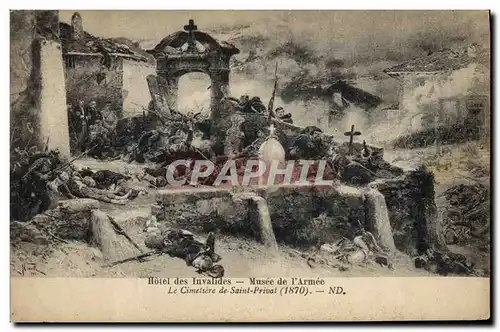 Cartes postales Militaria Paris Hotel des Invalides Musee de l&#39armee Le cimetiere de Saint Privat 1870