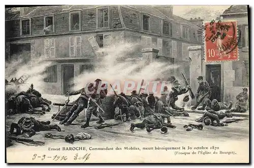 Cartes postales Militaria Ernest Baroche Commandant des mobiles meurt heroiquement