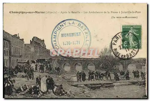 Cartes postales Militaria Champigny sur Marne Apres la bataille Les ambulances de la Presse a Joinville le Pont