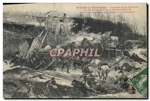 Cartes postales Militaria Bataille de Champigny Combat de la Platriere Mort du Capitaine Adj Major Forest Defaye