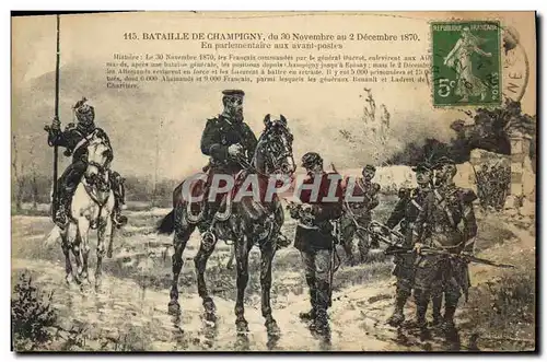 Cartes postales Militaria Bataille de Champigny En parlementaire aux avant postes