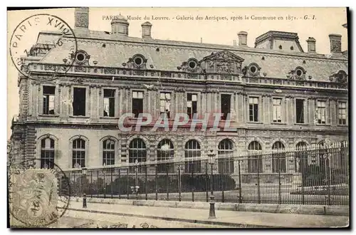 Ansichtskarte AK Militaria Paris Musee du Louvre Galerie des Antiques apres la Commune de 1871