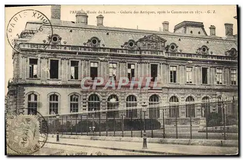 Cartes postales Militaria Paris Musee du Louvre Galerie des Antiques apres la Commune de 1871