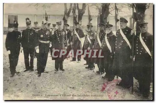 Cartes postales Militaria Paris Une revue a l&#39hotel des Invalides Juillet 1912