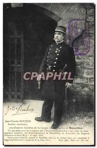 Cartes postales Militaria Jean Claude Rocher Ancien marsouin Gardien de la crypte ou ossuaire de Bazeilles