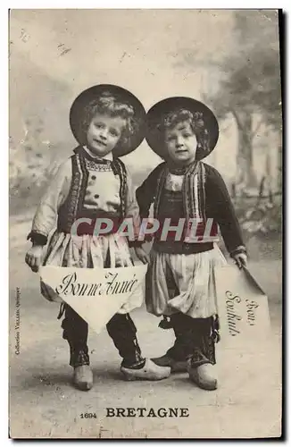 Cartes postales Folklore Bretagne Enfants