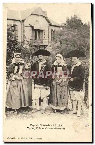 Ansichtskarte AK Folklore Pays de Guerande Saille Maries Fille et garcon d&#39honneur