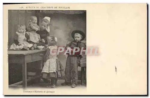 Cartes postales Folklore Autour d&#39un chaudron de bouillie Costumes d&#39enfants de Quimper