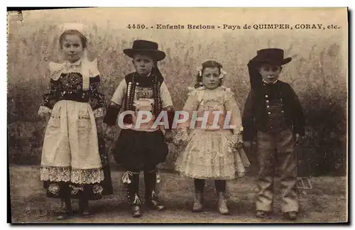 Cartes postales Folklore Enfants bretons Pays de Quimper Coray