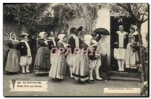 Cartes postales Folklore Au pays du Sel Bonne nuit aux maries Mariage