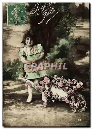 Cartes postales Brouette Fantaisie Enfant