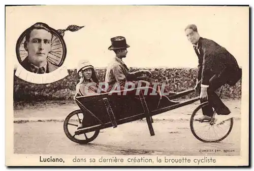 Ansichtskarte AK Brouette Luciano dans sa derniere creation la brouette cycliste Velo Cycle