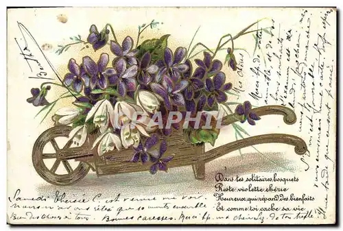 Cartes postales Brouette Fleurs