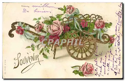 Cartes postales Brouette Fleurs