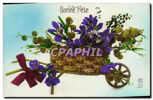 Cartes postales Brouette Fleurs