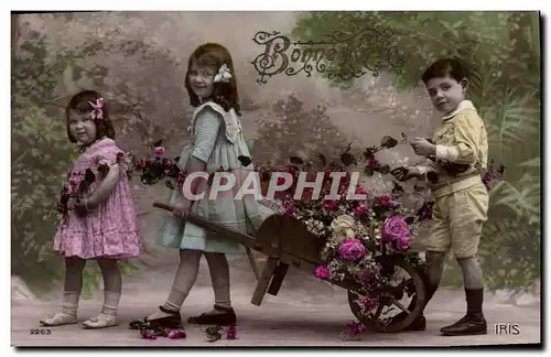 Cartes postales Brouette Enfants