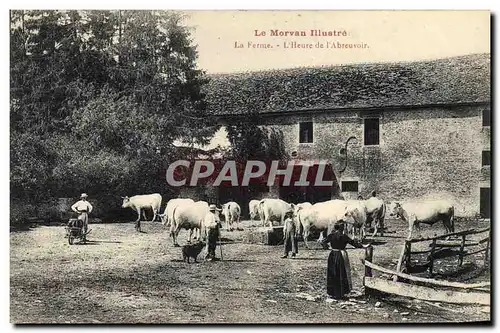 Ansichtskarte AK Brouette Folklore Morvan La ferme L&#39heure de l&#39abreuvoir Vaches