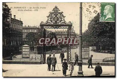 Cartes postales Bordeaux Le jardin public Grille d&#39entree
