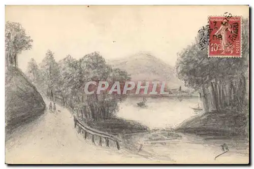 Cartes postales Fantaisie Paysage (dessin a la main)