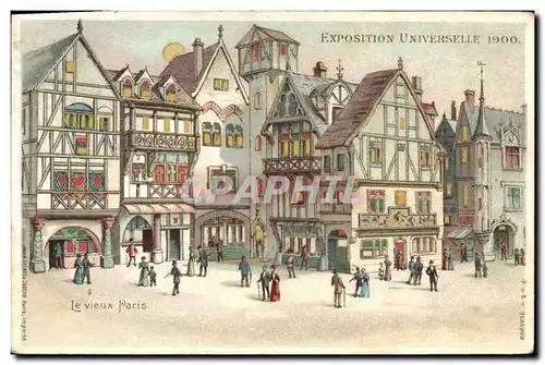 Cartes postales Carte transparente Exposition Universelle 1900 Le vieux Paris