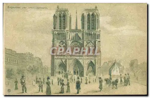 Ansichtskarte AK Carte transparente Paris Notre Dame