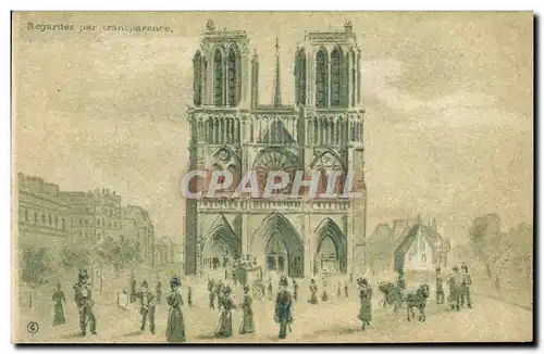 Cartes postales Carte transparente Paris Notre Dame