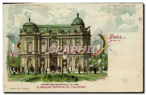 Ansichtskarte AK Carte transparente Paris Exposition Universelle 1900 Pavillon de l&#39Autriche