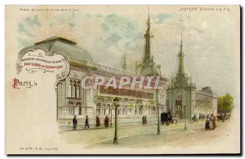Ansichtskarte AK Carte transparente Paris Exposition Universelle 1900 �Pavillons de ceramique