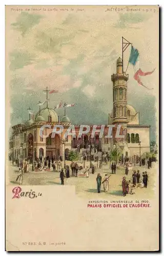 Ansichtskarte AK Carte transparente Paris Exposition Universelle 1900 Palais Officiel de l&#39Algerie