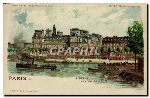Ansichtskarte AK Carte transparente Paris Exposition Universelle 1900 La Seine Vue prise de la Cite