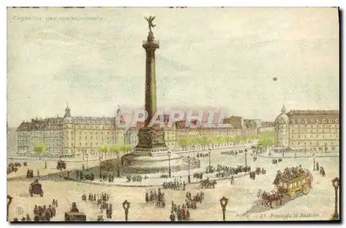 Ansichtskarte AK Carte transparente Paris Exposition Universelle 1900 Place de la Bastille