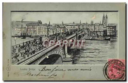 Cartes postales Carte transparente London Bridge Londres