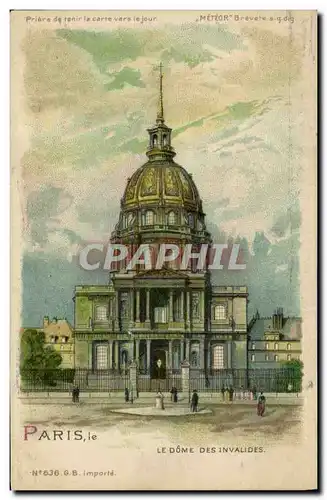 Ansichtskarte AK Carte transparente Paris Le Dome des Invalides