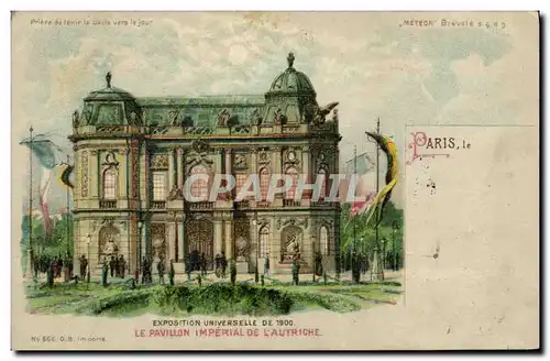 Cartes postales Carte transparente Paris Exposition Universelle 1900 Le pavillon imperial de l&#39Autriche