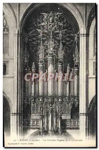 Cartes postales Orgue Rodez Les grandes orgues de la cathedrale