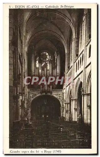Cartes postales Orgue Dijon Cathedrale St Benigne Grandes orgues des freres Riepp