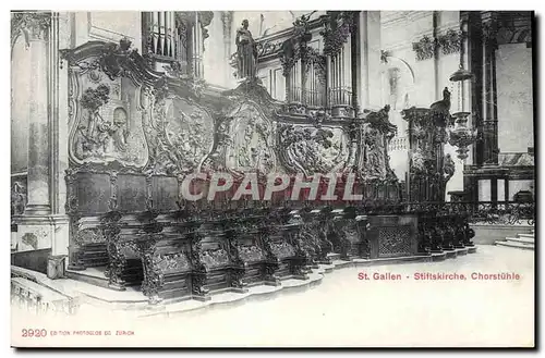 Cartes postales Orgue St Gallen Stiftskirche Chorstuhle