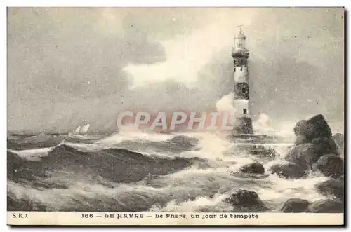 Ansichtskarte AK Phare un jour de tempete Le Havre