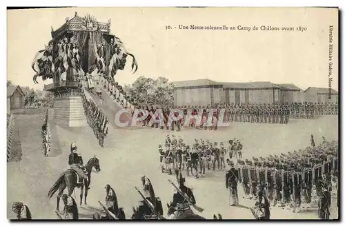 Cartes postales Militaria Guerre de de 1870 Une messe solennelle au Camp de Chalons avant 1870