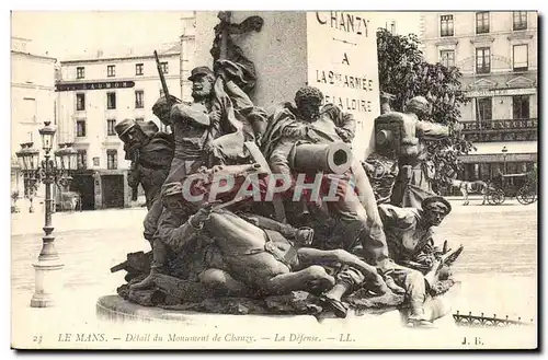 Cartes postales Militaria Guerre de de 1870 Le Mans Detail du monument de Chanzy La defense