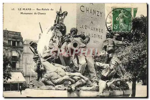 Cartes postales Militaria Guerre de de 1870 Le Mans Bas reliefs du Monument de Chanzy