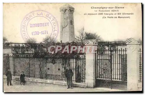 Cartes postales Militaria Guerre de de 1870 Champigny sur Marne