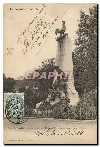 Cartes postales Militaria Guerre de de 1870 Bar le Duc Monument des Enfants de la Meuse morts pour la Patrie