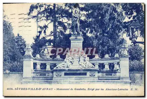 Cartes postales Militaria Guerre de de 1870 Sevres Ville d&#39Avray Monument de Gambetta Erige par les Alsaciens
