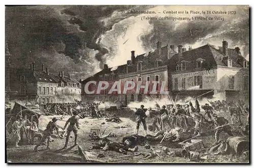 Ansichtskarte AK Militaria Guerre de de 1870 Chateaudun Combat sur la place