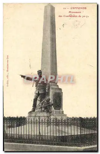 Ansichtskarte AK Militaria Guerre de de 1870 Ceffonds Monument des combattants de 70 71
