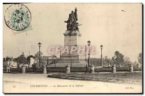 Cartes postales Militaria Guerre de de 1870 Courbevoie Le monument de la Defense